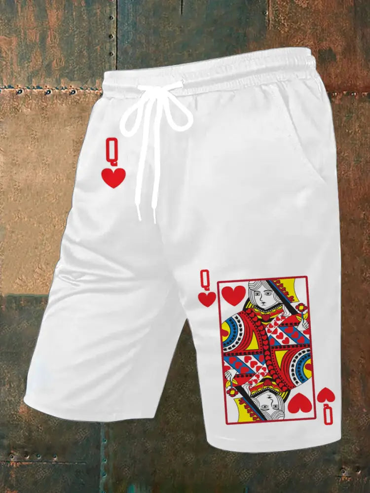 Vintage Poker Art Casual Cargo Shorts A / S