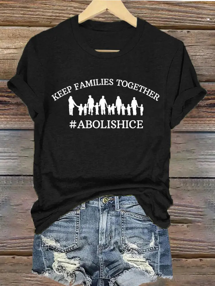 Women’s Abolish ICE Keep Families Together T-Shirt Black / S