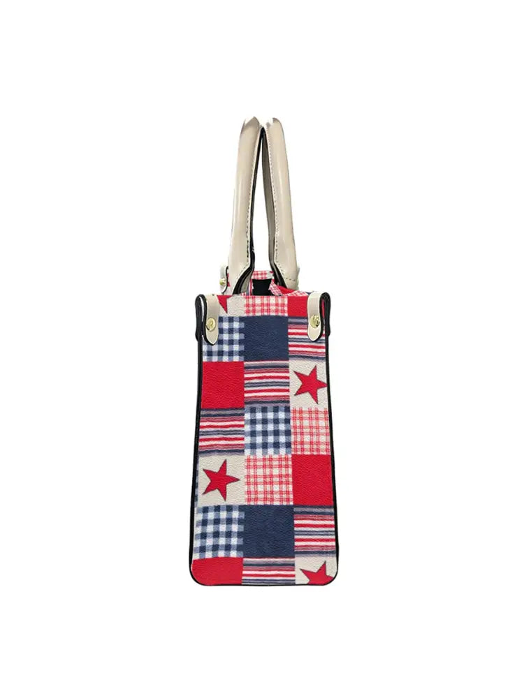 Women’s Art Star Check Leather Handbag