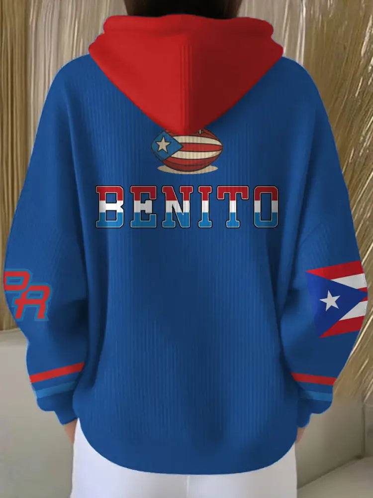 Women’s Bunny Football Music Lover Printed Hoodie