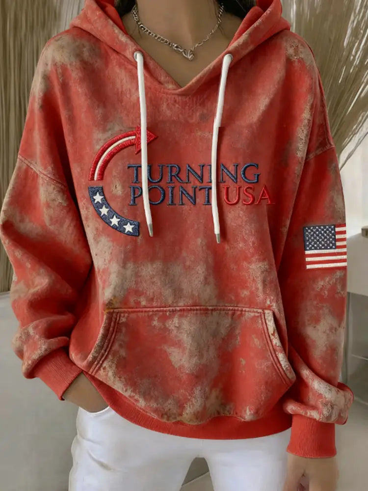 Women’s Charlie Kirk Turning Point USA Trump Commemorative Hoodie Red / S