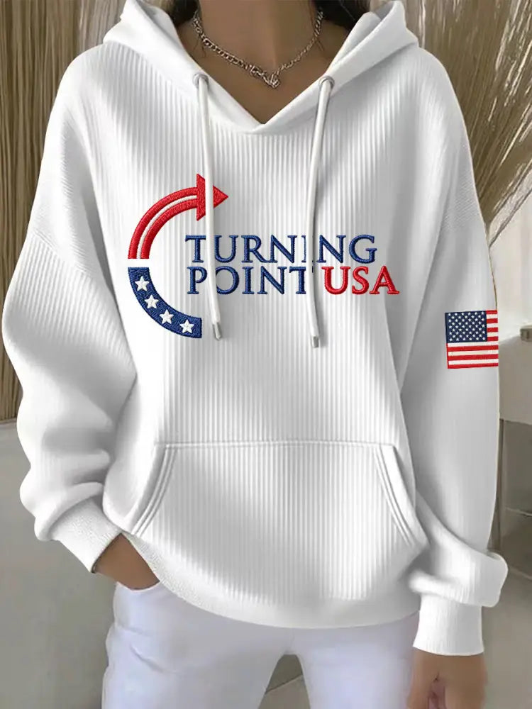 Women’s Charlie Kirk Turning Point USA Trump Commemorative Hoodie White / S