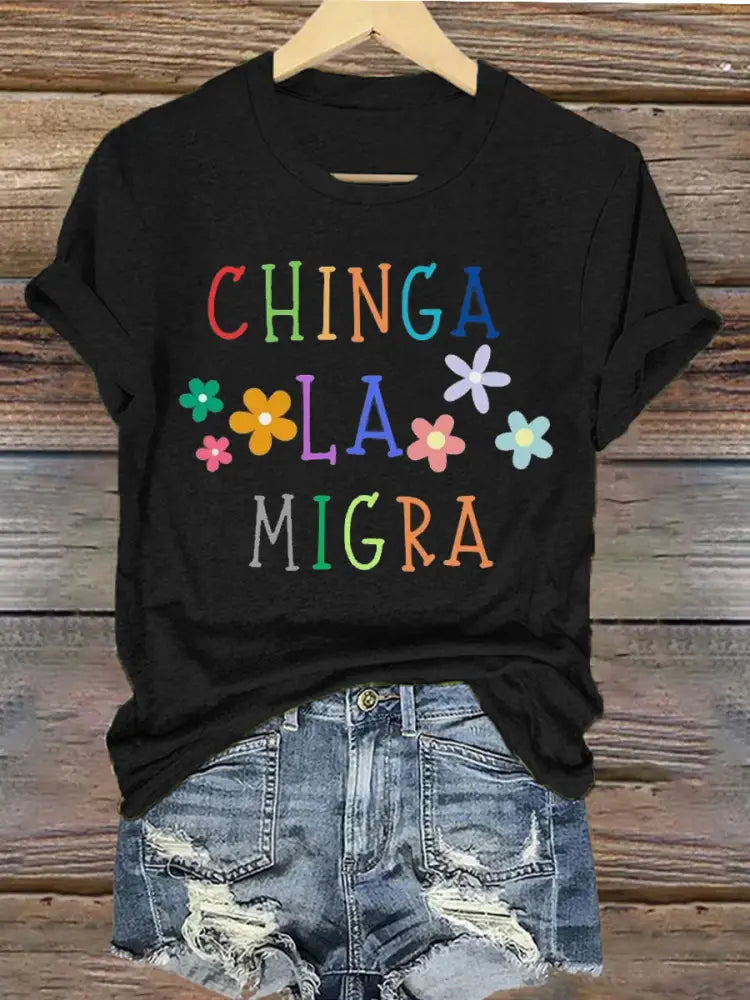 Women’s Chinga La Migra T-shirt Black / S