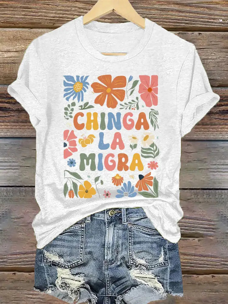 Women’s Chinga La Migra T-shirt White / S
