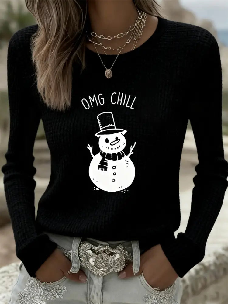 Women’s Christmas Art Print Commemorative T-Shirt A / S