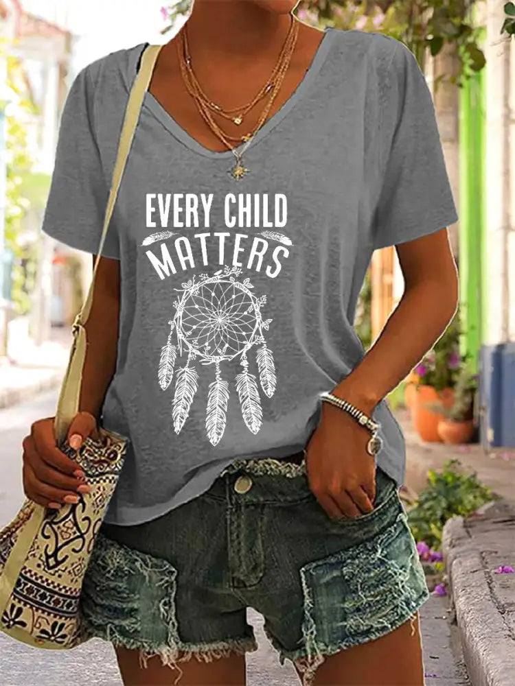 Women’s Every Child Matters Print T-shirt Light Gray / S