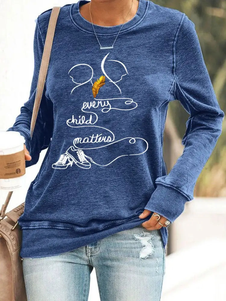 Women’s Every Child Matters Printed Casual Top Blue / S