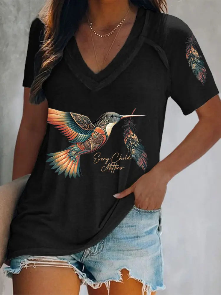 Women’s Every child matters V-neck tops Black / S