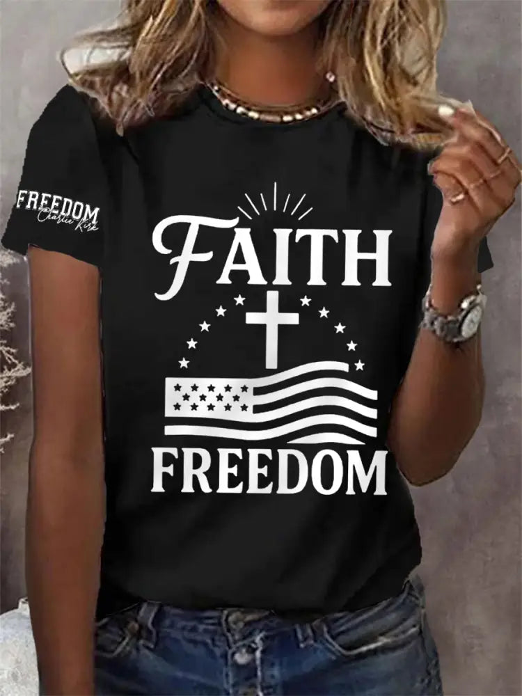 Women’s Faith Freedom Tee Black / S