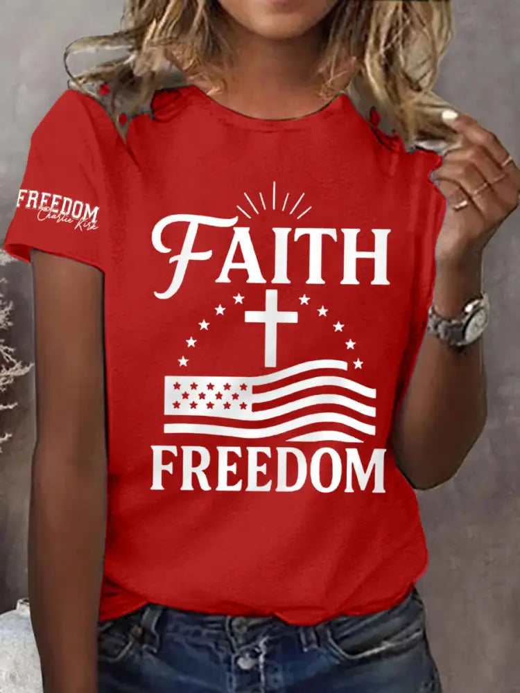 Women’s Faith Freedom Tee Red / S