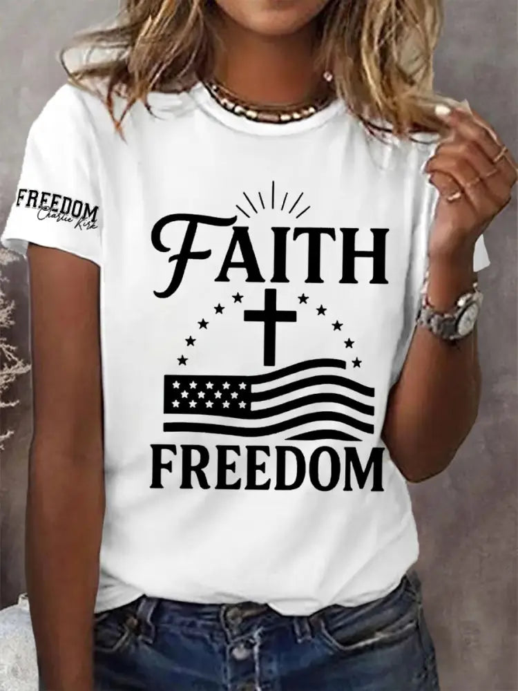 Women’s Faith Freedom Tee White / S