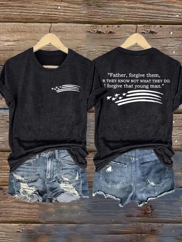 Women’s Father Forgive Them For They Not Know What They Do V-Neck Tee Black / S