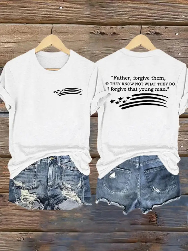 Women’s Father Forgive Them For They Not Know What They Do V-Neck Tee White / S
