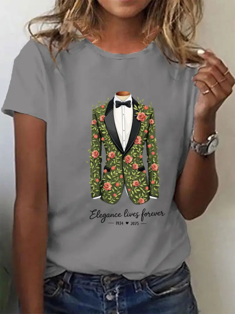 Women’s Floral Tribute Tee Light Gray / S