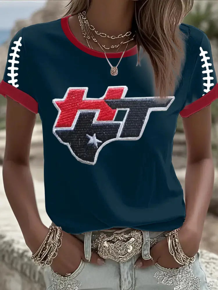 Women’s Football Fans Gameday Printed T shirt As picture / S
