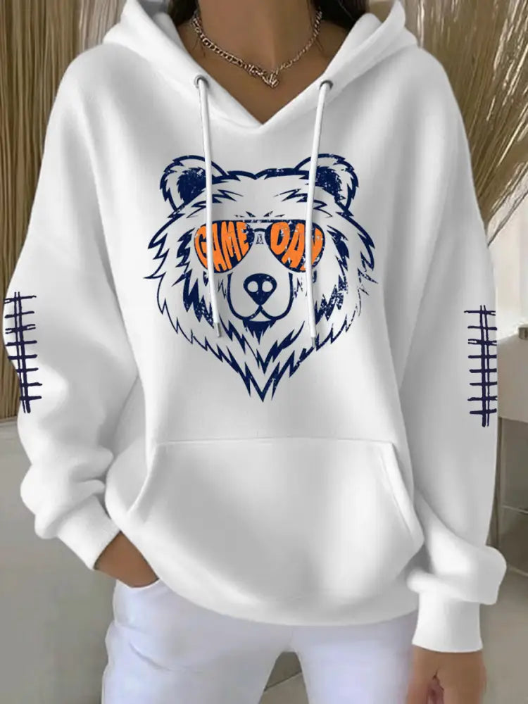 Women’s Football Fans Lovers Gameday Casual Hoodie White / S