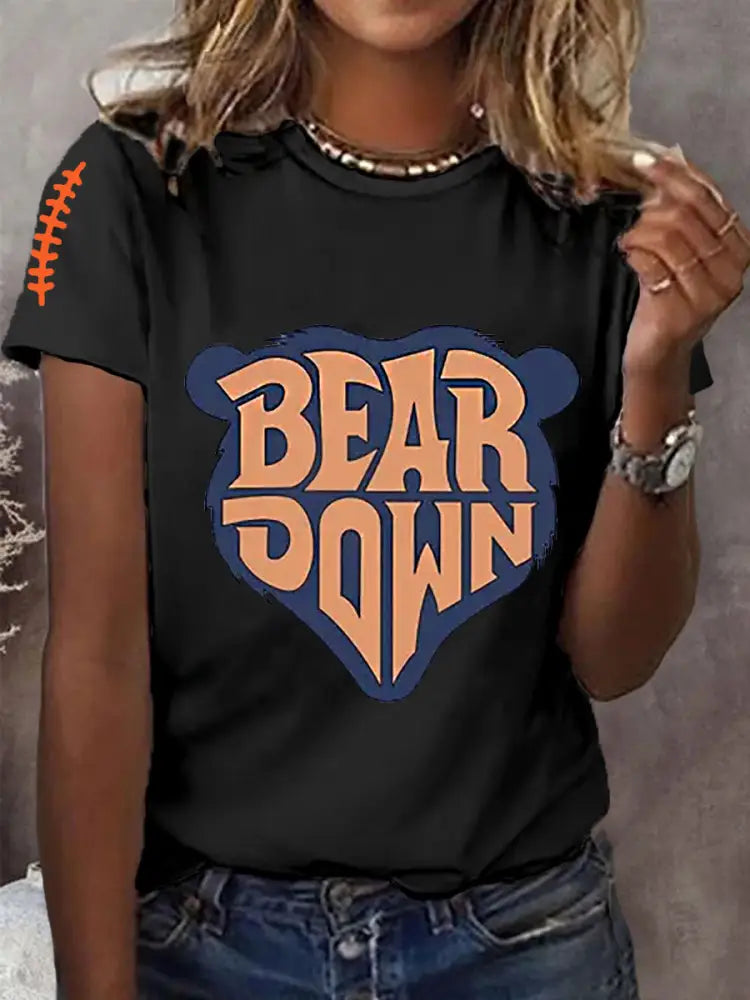 Women’s Football Fans Lovers Gameday Casual Short Sleeve T shirt Black / S