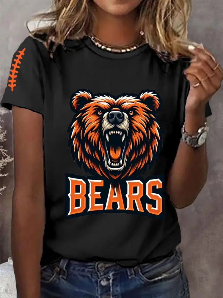 Women’s Football Fans Lovers Gameday Casual Short Sleeve T shirt Black / S
