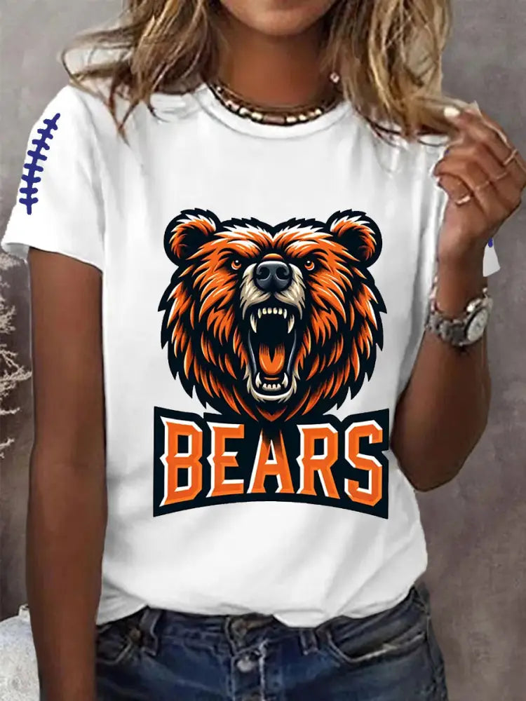 Women’s Football Fans Lovers Gameday Casual Short Sleeve T shirt White / S