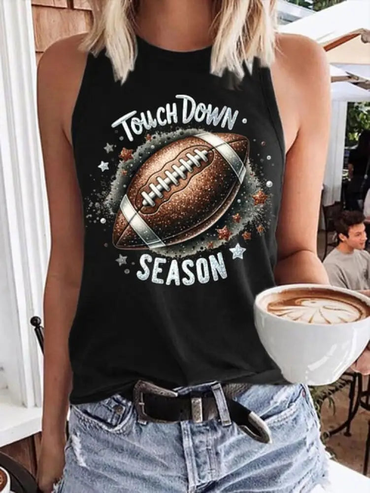 Women’s Football Fans Lovers Gameday Casual Vests Black / S