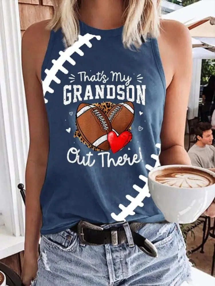 Women’s Football Fans Lovers Gameday Casual Vests Blue / S