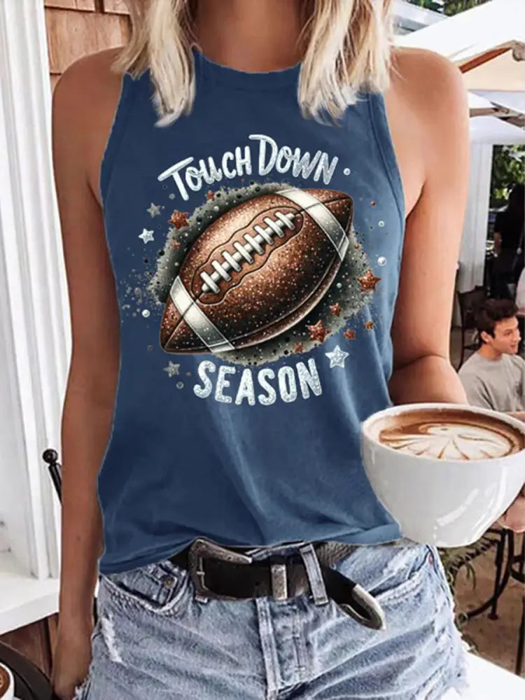 Women’s Football Fans Lovers Gameday Casual Vests Blue / S
