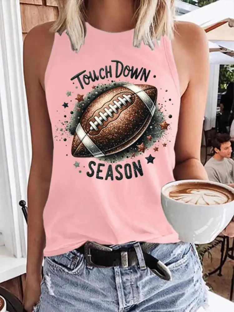Women’s Football Fans Lovers Gameday Casual Vests Pink / S