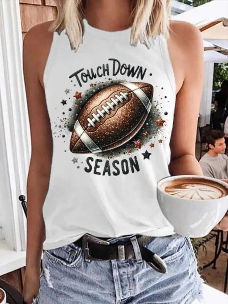 Women’s Football Fans Lovers Gameday Casual Vests White / S