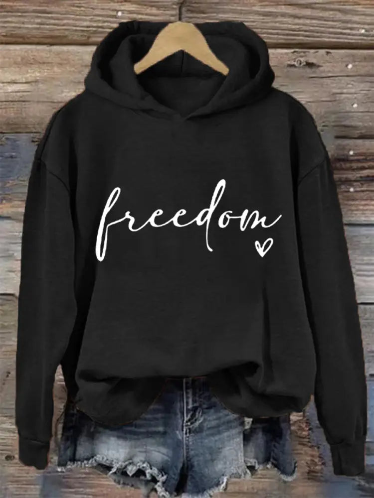 Women’s Freedom Charlie Kirk Hoodie Black / S