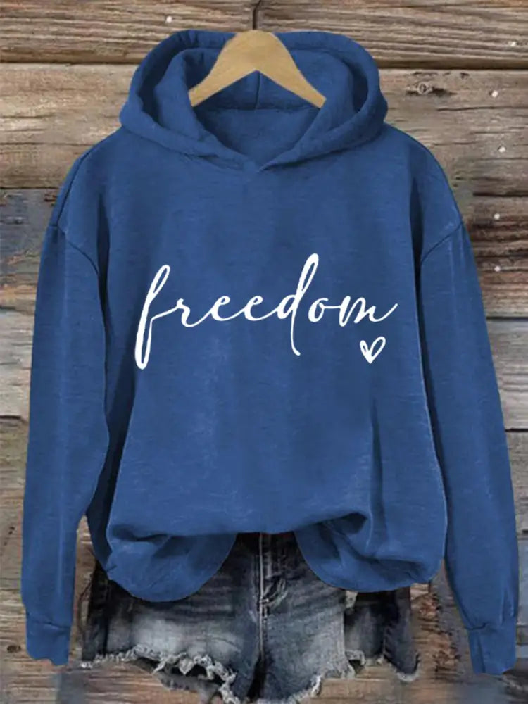 Women’s Freedom Charlie Kirk Hoodie Blue / S
