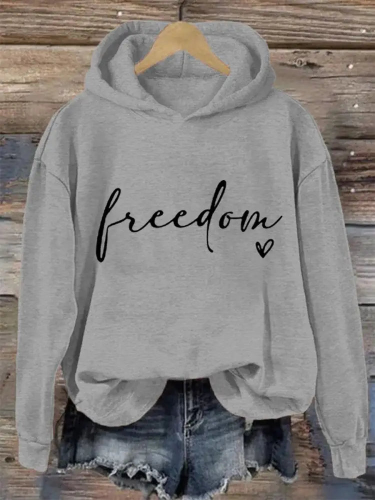 Women’s Freedom Charlie Kirk Hoodie Light Gray / S