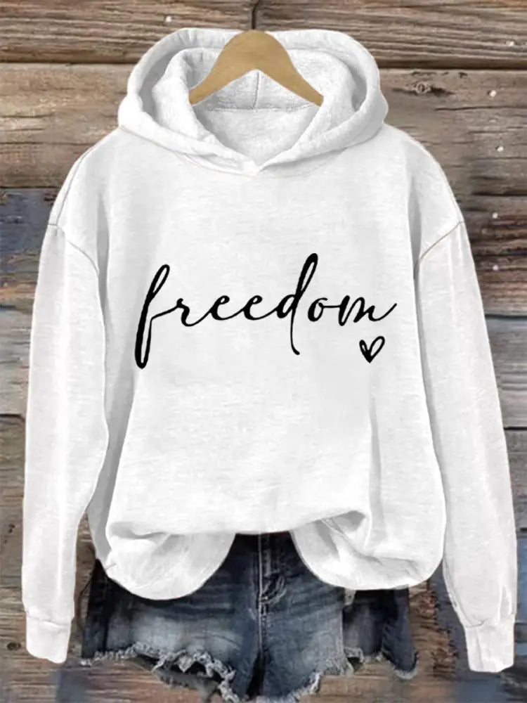 Women’s Freedom Charlie Kirk Hoodie White / S