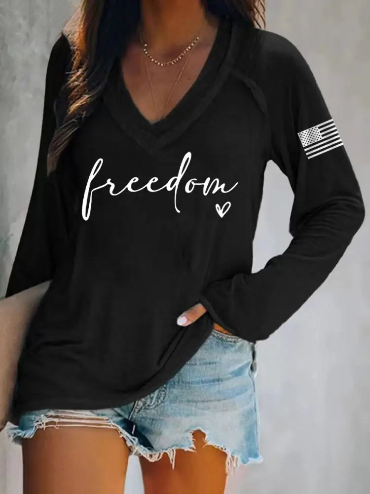 Women’s Freedom Charlie Kirk Long-Sleeve T-Shirt Black / S