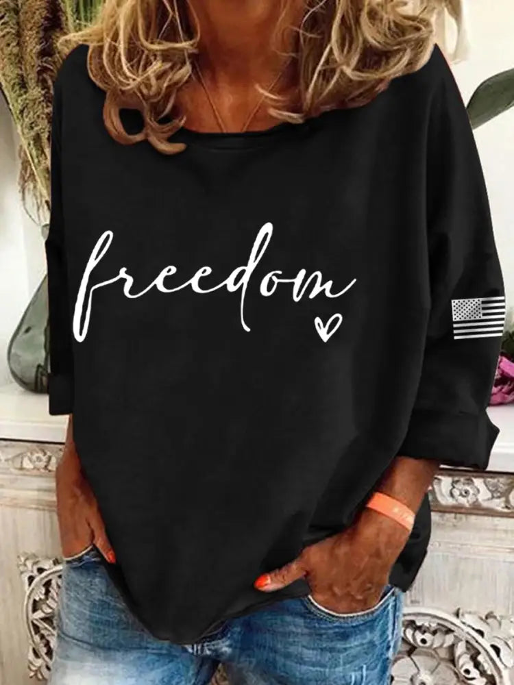 Women’s Freedom Charlie Kirk Long-Sleeve Top Black / S
