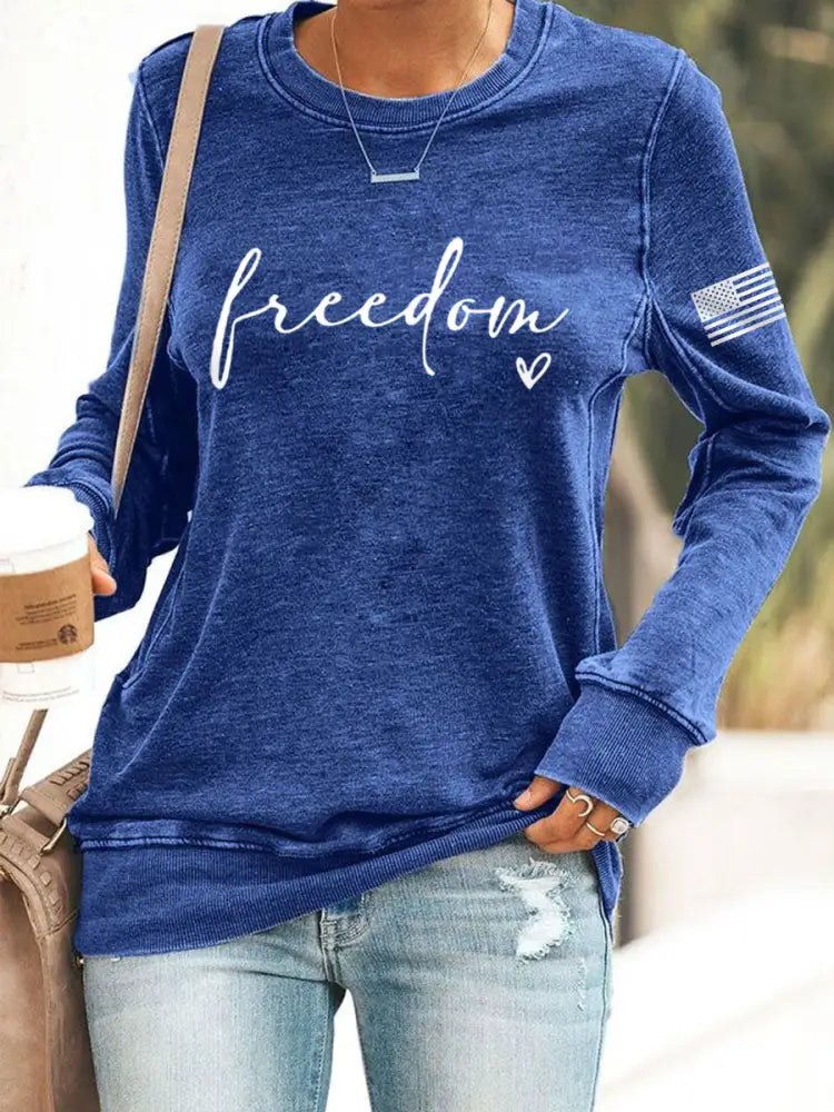 Women’s Freedom Charlie Kirk Sweatshirt Blue / S