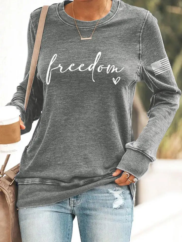 Women’s Freedom Charlie Kirk Sweatshirt Gray / S