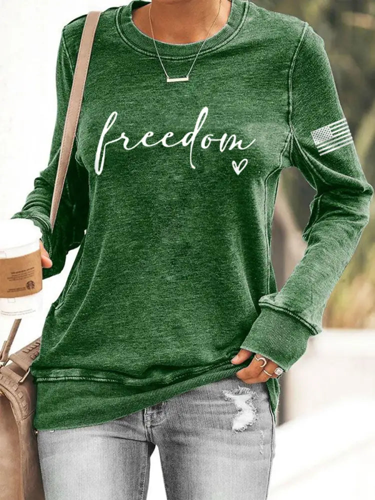 Women’s Freedom Charlie Kirk Sweatshirt Green / S