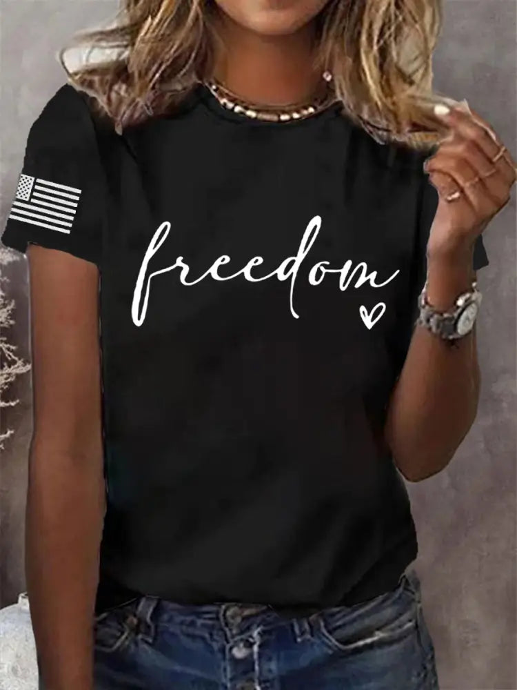Women’s Freedom Charlie Kirk Tee Black / S