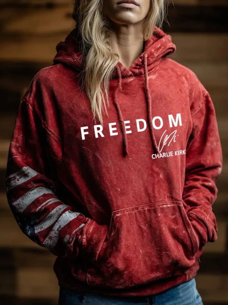 Women’s Freedom Is Not Free R.I.P Charlie Kirk Casual Hoodie Red / S