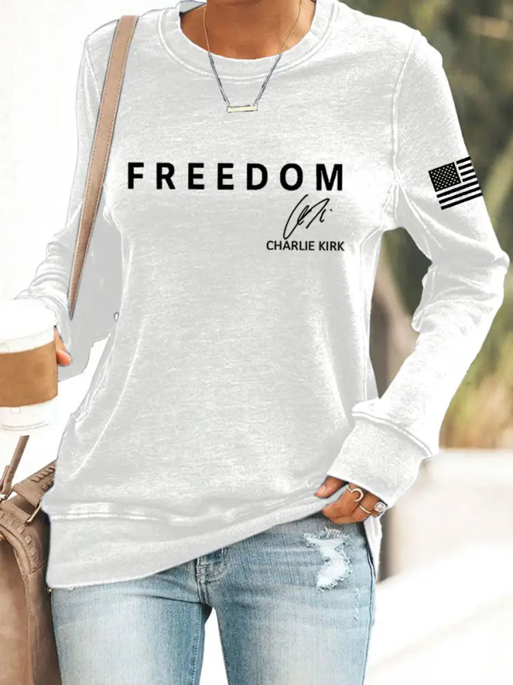 Women’s Freedom Is Not Free R.I.P Charlie Kirk Casual Sweatshirt White / S