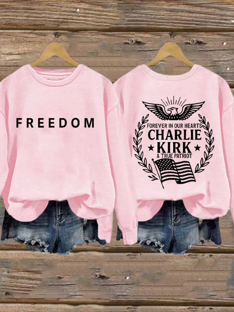 Women’s Freedom Is Not Free R.I.P Charlie Kirk Long Sleeve Hoodie Pink / S