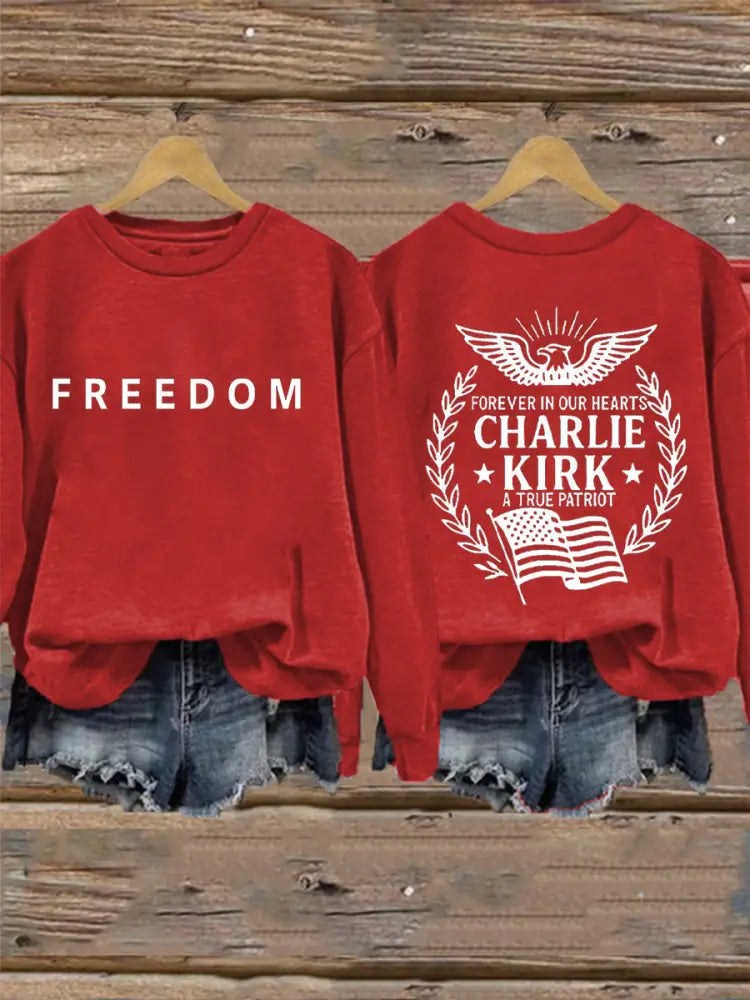 Women’s Freedom Is Not Free R.I.P Charlie Kirk Long Sleeve Hoodie Red / S