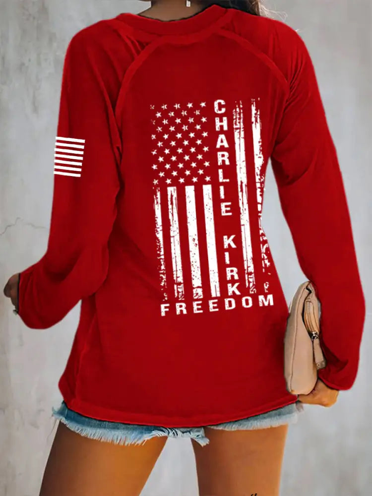 Women’s Freedom Is Not Free R.I.P Charlie Kirk Long Sleeve V-Neck T-Shirt