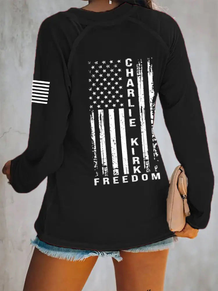 Women’s Freedom Is Not Free R.I.P Charlie Kirk Long Sleeve V-Neck T-Shirt