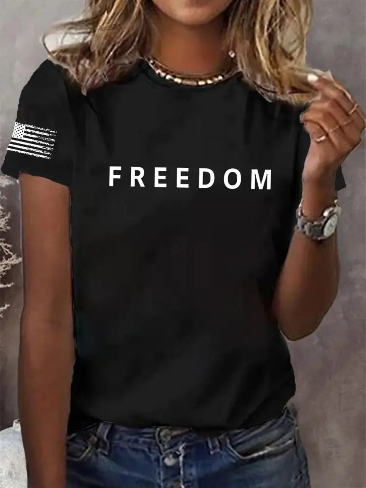 Women’s Freedom Is Not Free R.I.P Charlie Kirk Short Sleeve T-Shirt Black / S