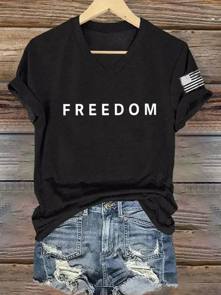 Women’s Freedom Is Not Free R.I.P Charlie Kirk Short Sleeve T-shirt Black / S