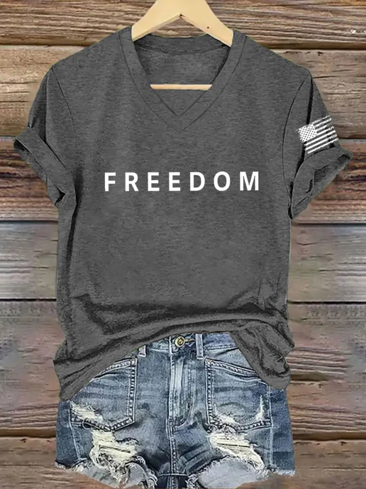 Women’s Freedom Is Not Free R.I.P Charlie Kirk Short Sleeve T-shirt Dark Gray / S