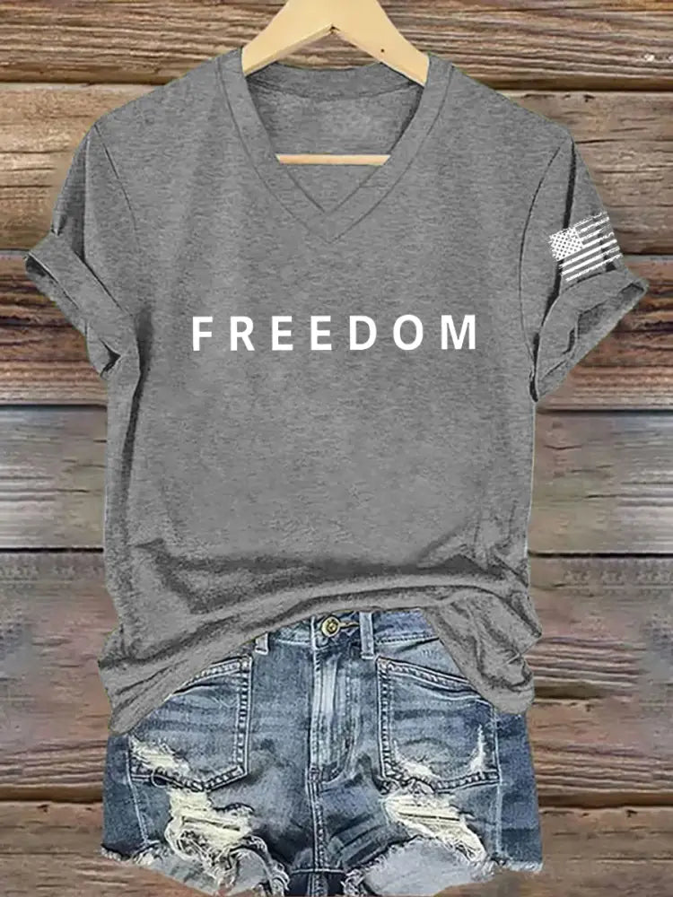 Women’s Freedom Is Not Free R.I.P Charlie Kirk Short Sleeve T-shirt Light Gray / S