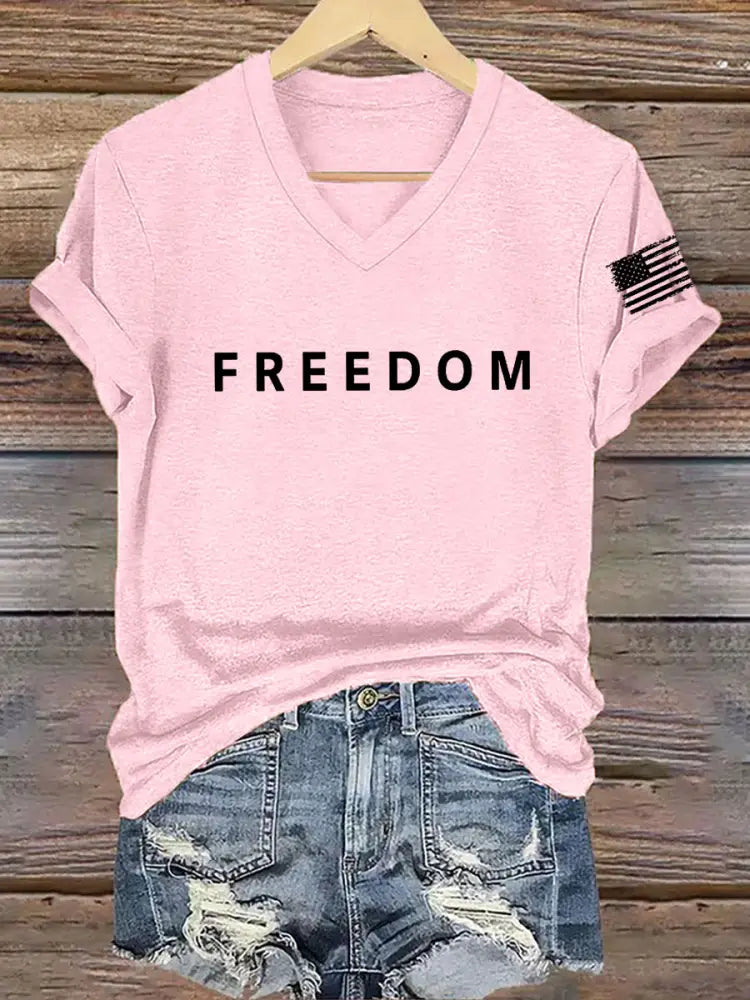 Women’s Freedom Is Not Free R.I.P Charlie Kirk Short Sleeve T-shirt Light Pink / S