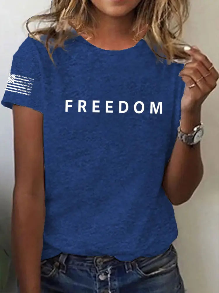 Women’s Freedom Is Not Free R.I.P Charlie Kirk Short Sleeve T-Shirt Navy Blue / S